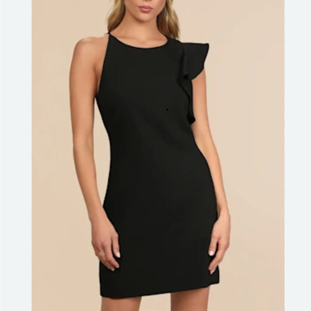 Lulu's Classic Black One-Shoulder Dress